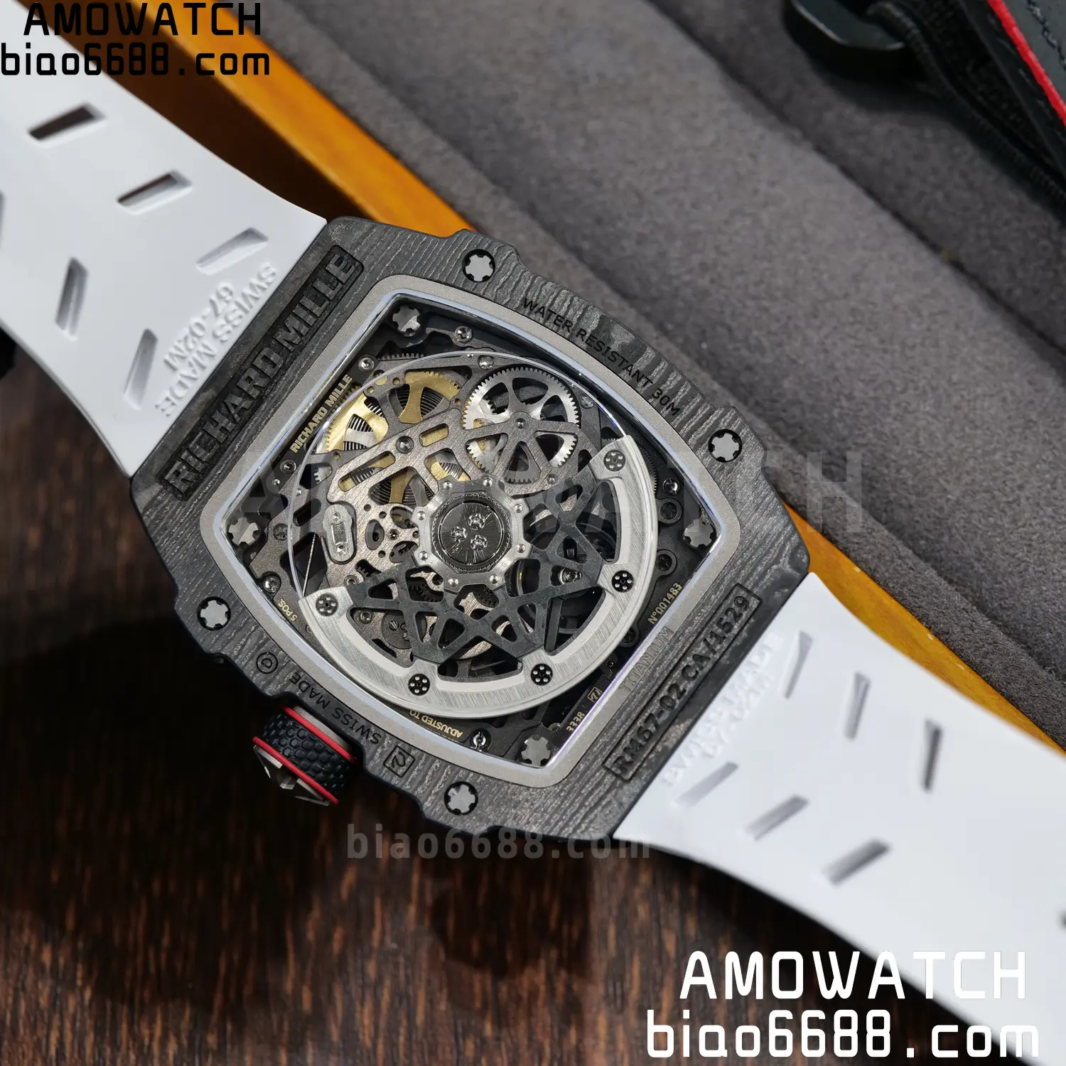RICHARD MILLE 1:1 RM67-02 Black NTPT RICH Factory Pro 1:1 Italy Skeleton Dial White Rubber Strap CRMA7 Super Clone V2 98 e7e3a942a76ad7b AMO Watch