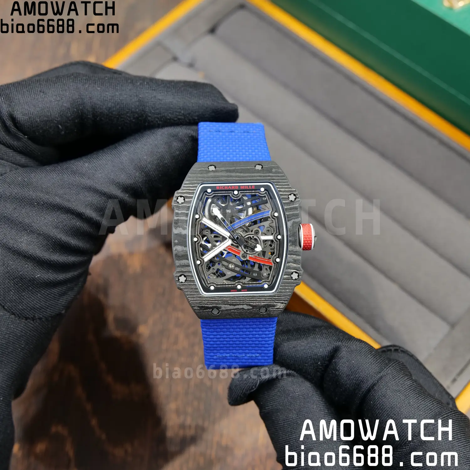 RICHARD MILLE RM67-02 Black NTPT RICH Factory PRO 1:1 France Blue/Red/White Skeleton Dial CRMA7 Super Clone V2 79 ed25d586cec8f9c 阿默表行AmoWatch