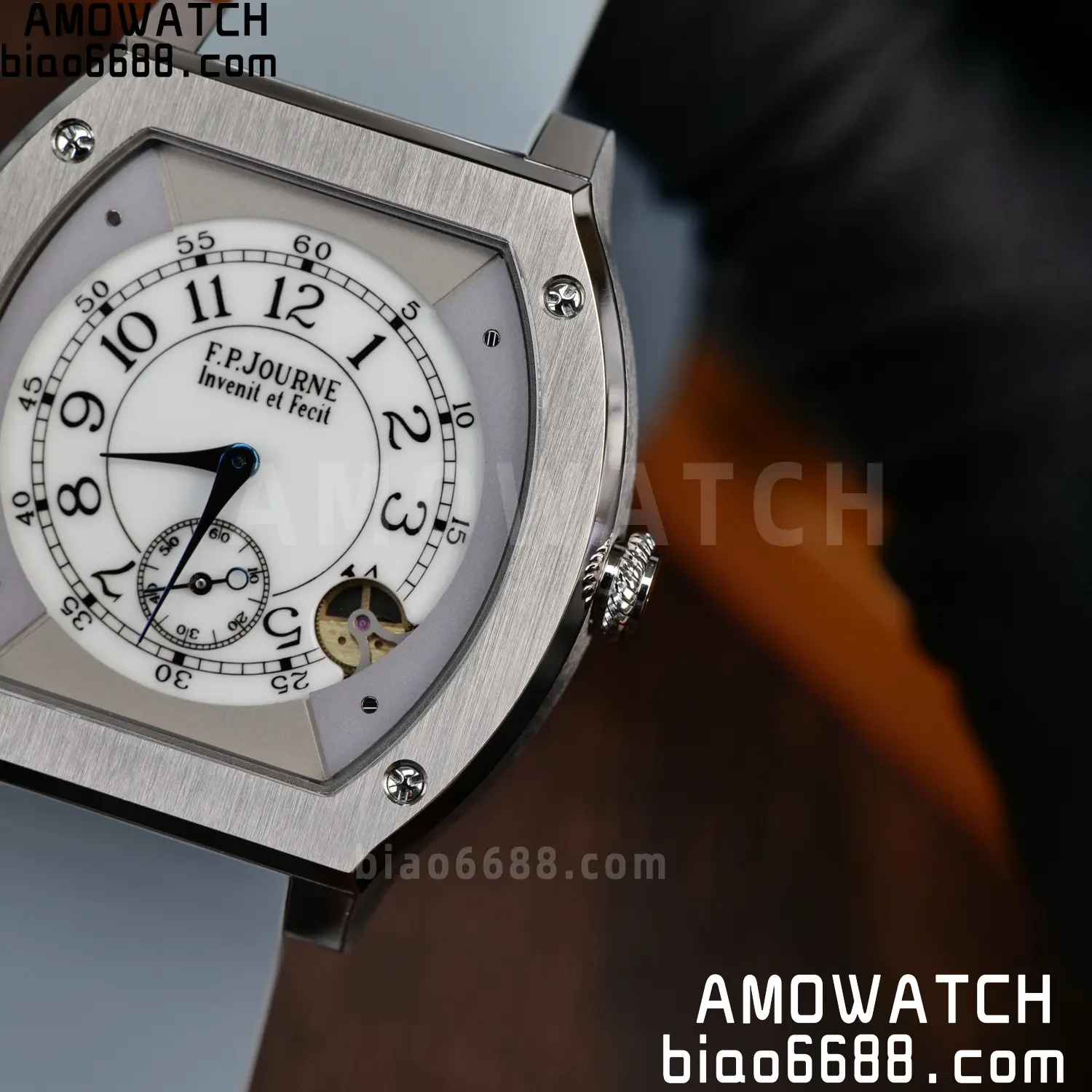 FPJ F.P.Journe Elegante FJ Factory Best Edition White Dial on Gray Rubber Strap Quartz V2 96 ee553642148b6b0 AMO Watch