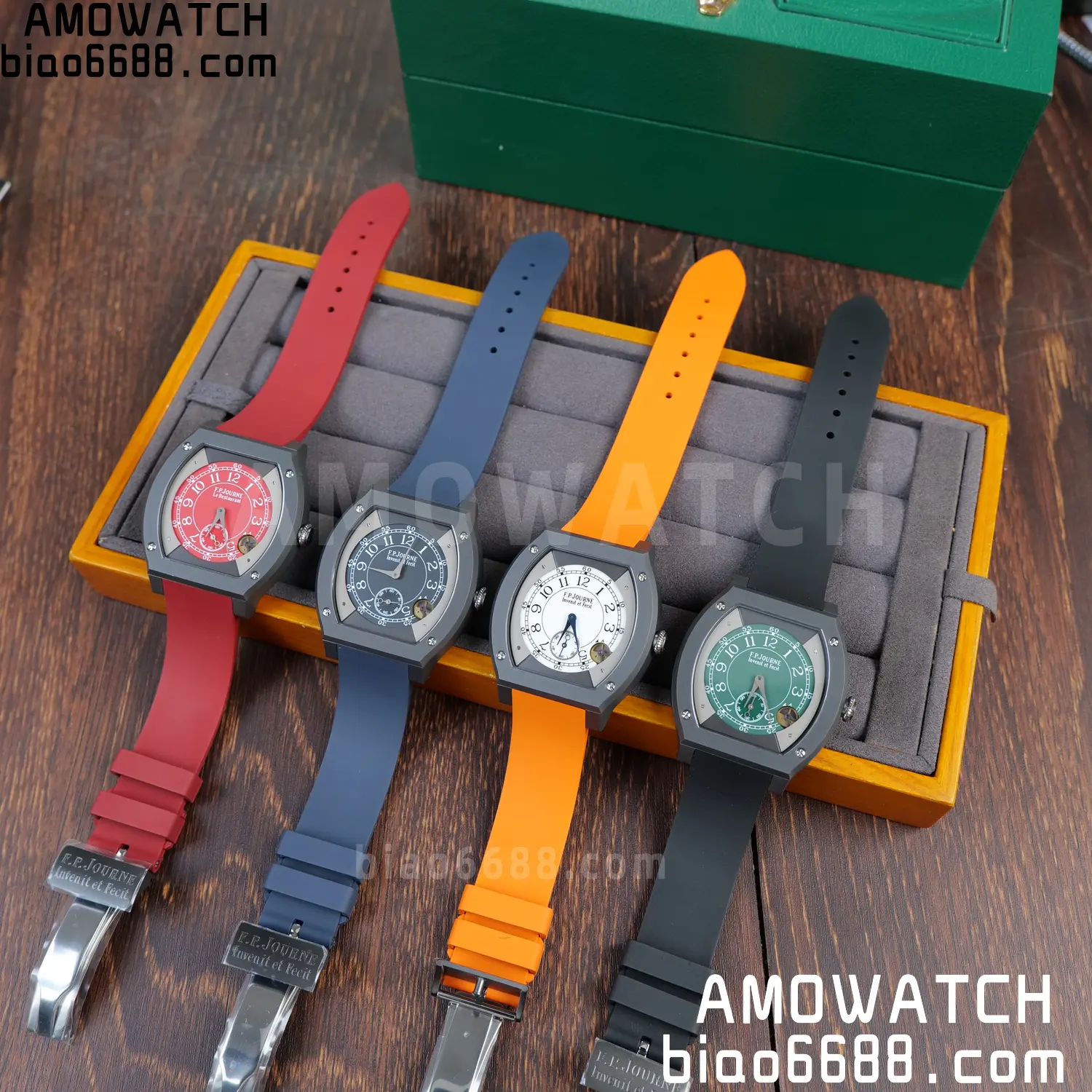 FPJ F.P.Journe Elegante PVD FJ Factory Best Edition Green Dial on Black Rubber Strap Quartz V2 69 f056fea64b0b25c AMO Watch