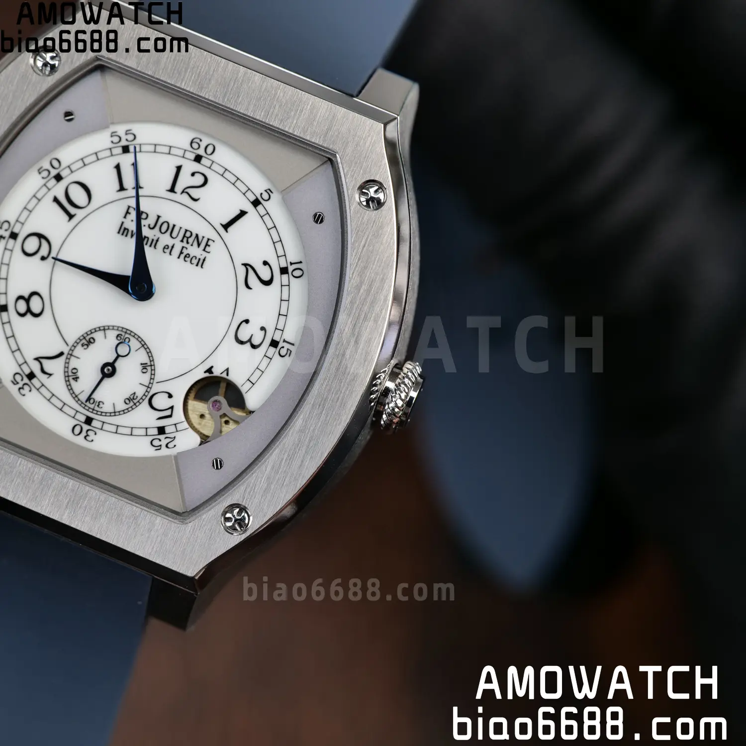 FPJ F.P.Journe Elegante FJ Factory Best Edition White Dial on Blue Rubber Strap Quartz V2 95 f091d64e369803b AMO Watch