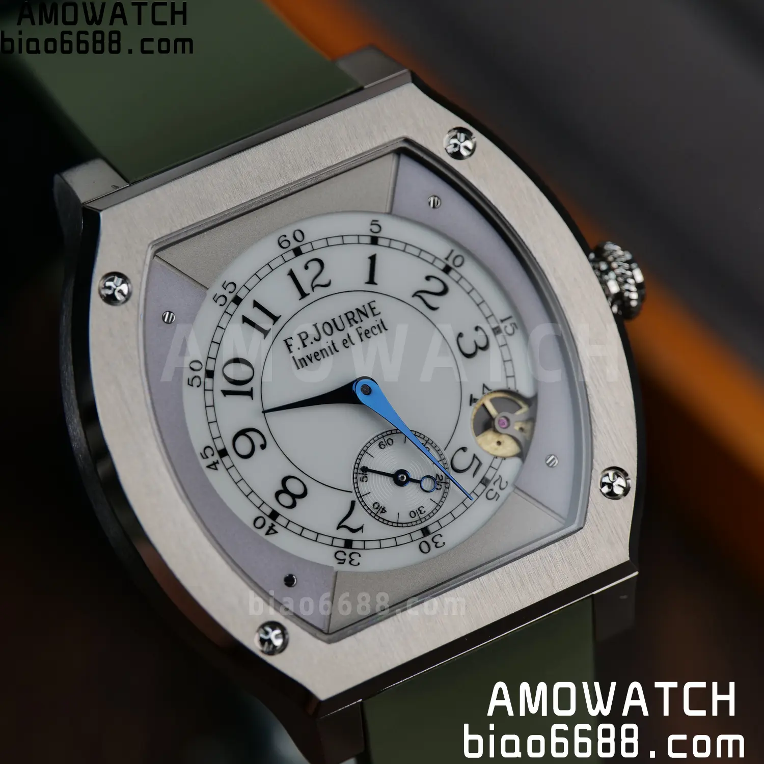 FPJ F.P.Journe Elegante FJ Factory Best Edition White Dial on Green Rubber Strap Quartz V2 104 f0c6e463ac19a13 AMO Watch