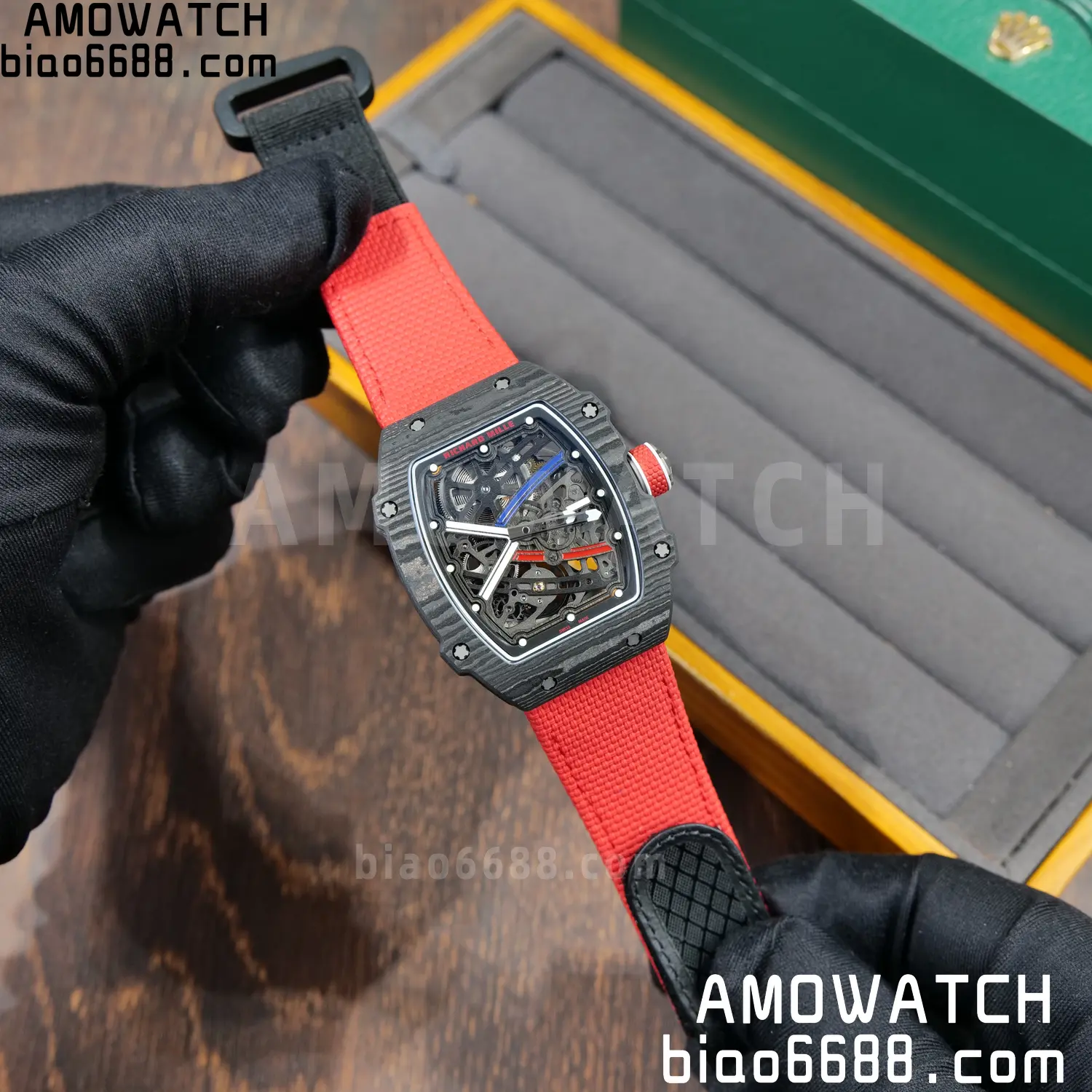 RICHARD MILLE RM67-02 Black NTPT RICH Factory 1:1 France Blue/Red/White Skeleton Dial CRMA7 Super Clone 74 f14aedb60b80be7 AMO Watch
