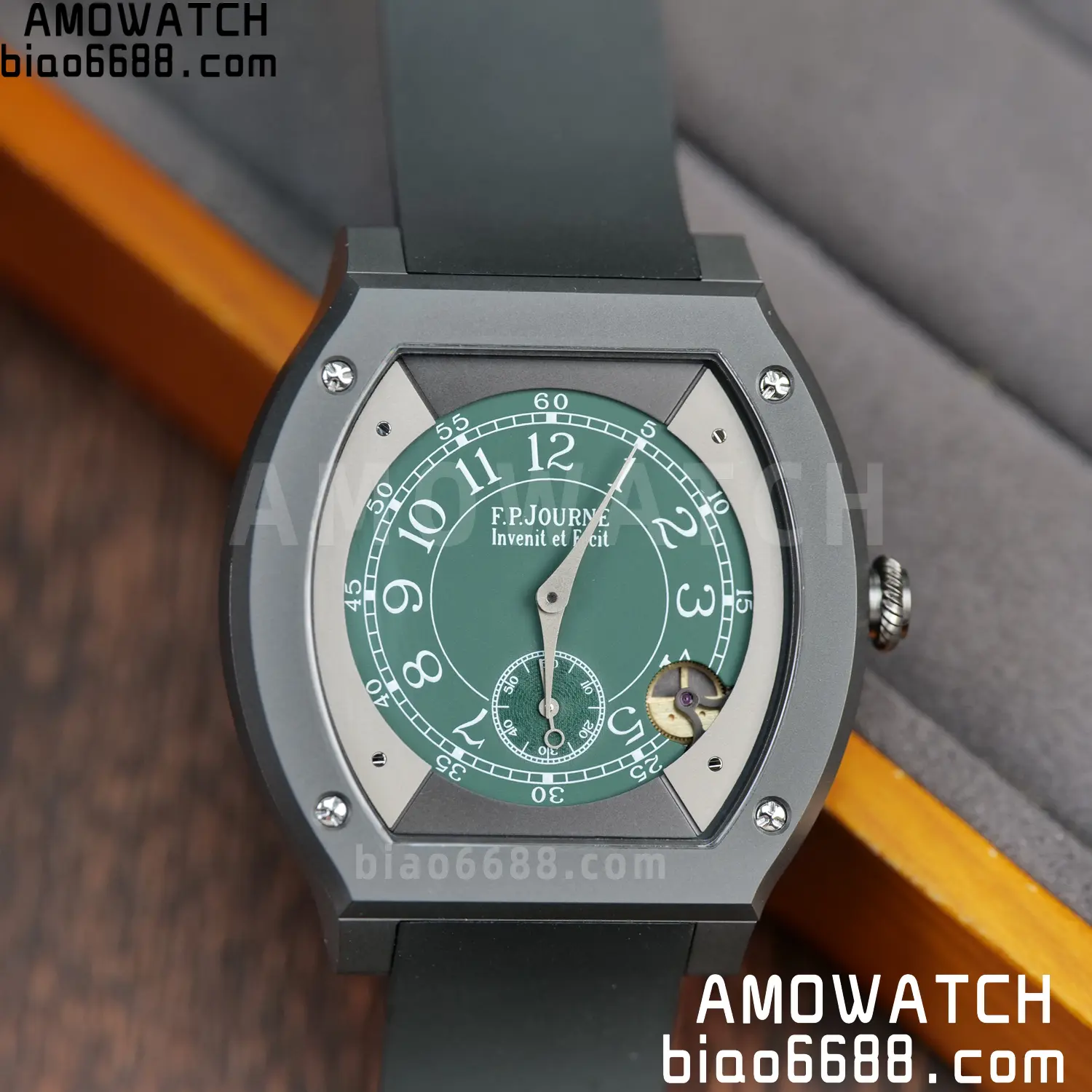 FPJ F.P.Journe Elegante PVD FJ Factory Best Edition Green Dial on Black Rubber Strap Quartz V2 100 f41d73212c64a0f AMO Watch