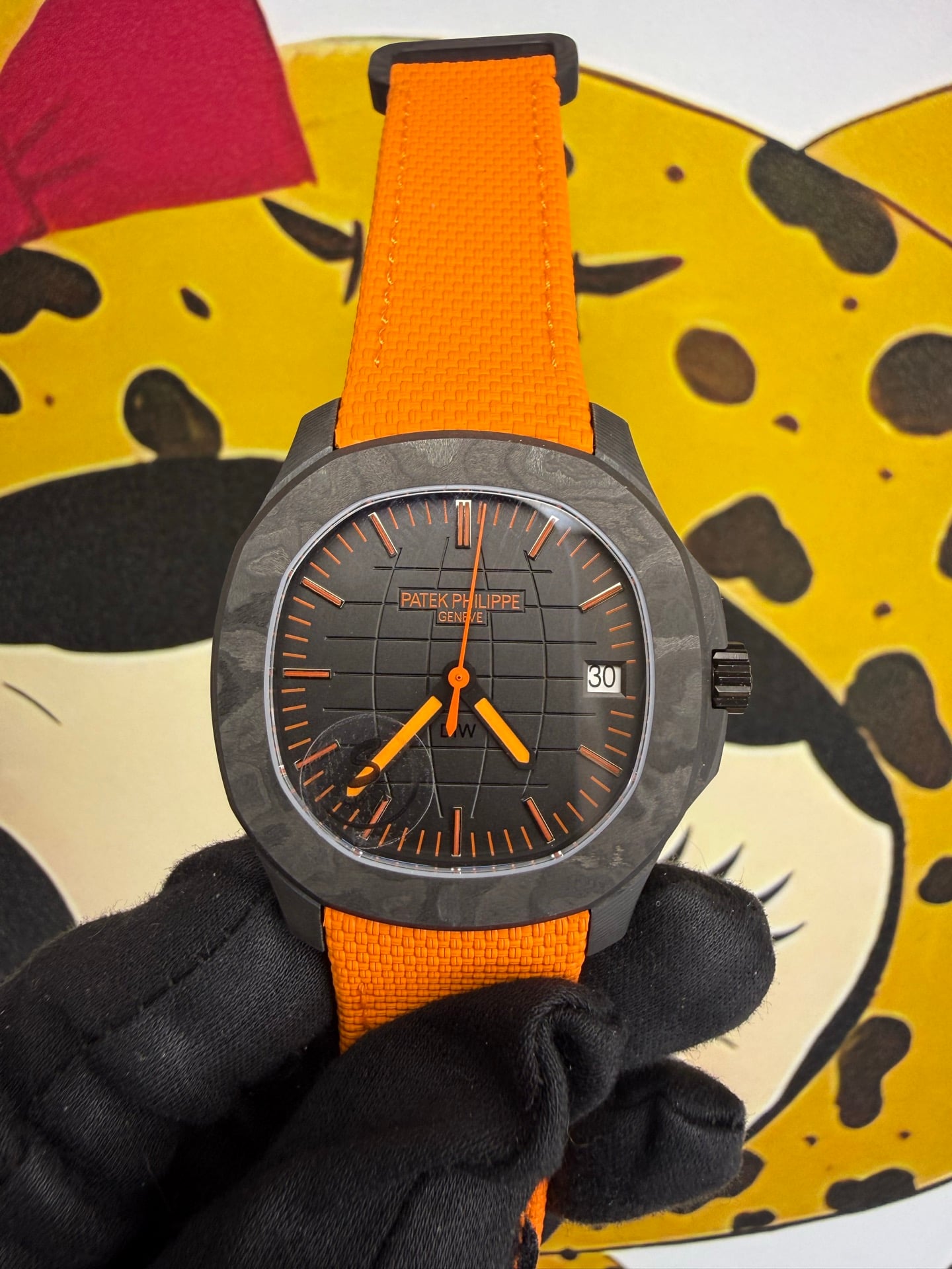 PP Aquanaut 5167 Orange DIW SONIC Factory SF 1:1 Best Edition Black Dial On Orange Nylon Strap DD324 27 f43562e596b1421 阿默表行AmoWatch