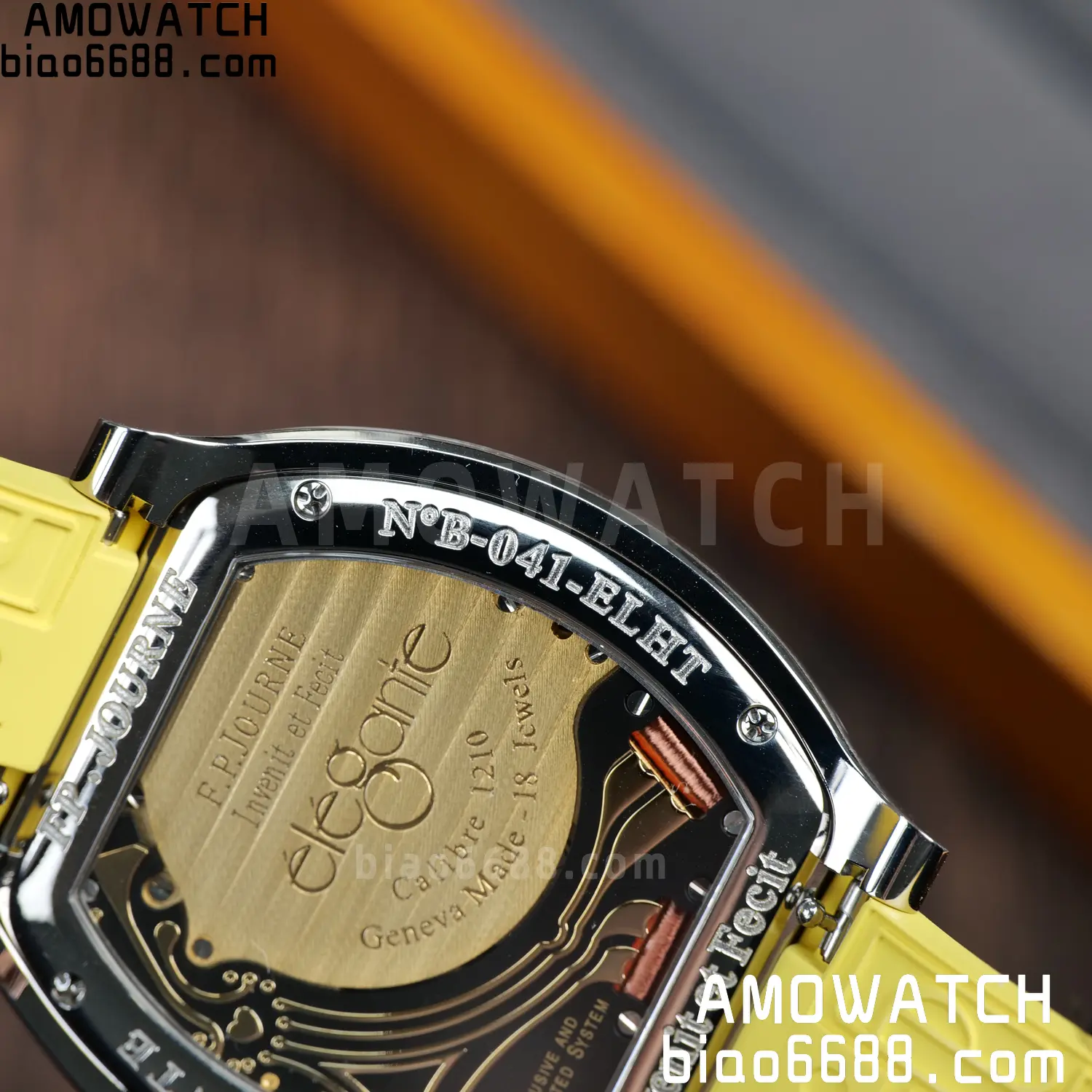 FPJ F.P.Journe Elegante FJ Factory Best Edition White Dial on Yellow Rubber Strap Quartz V2 104 f67d6d97e38b5e2 AMO Watch
