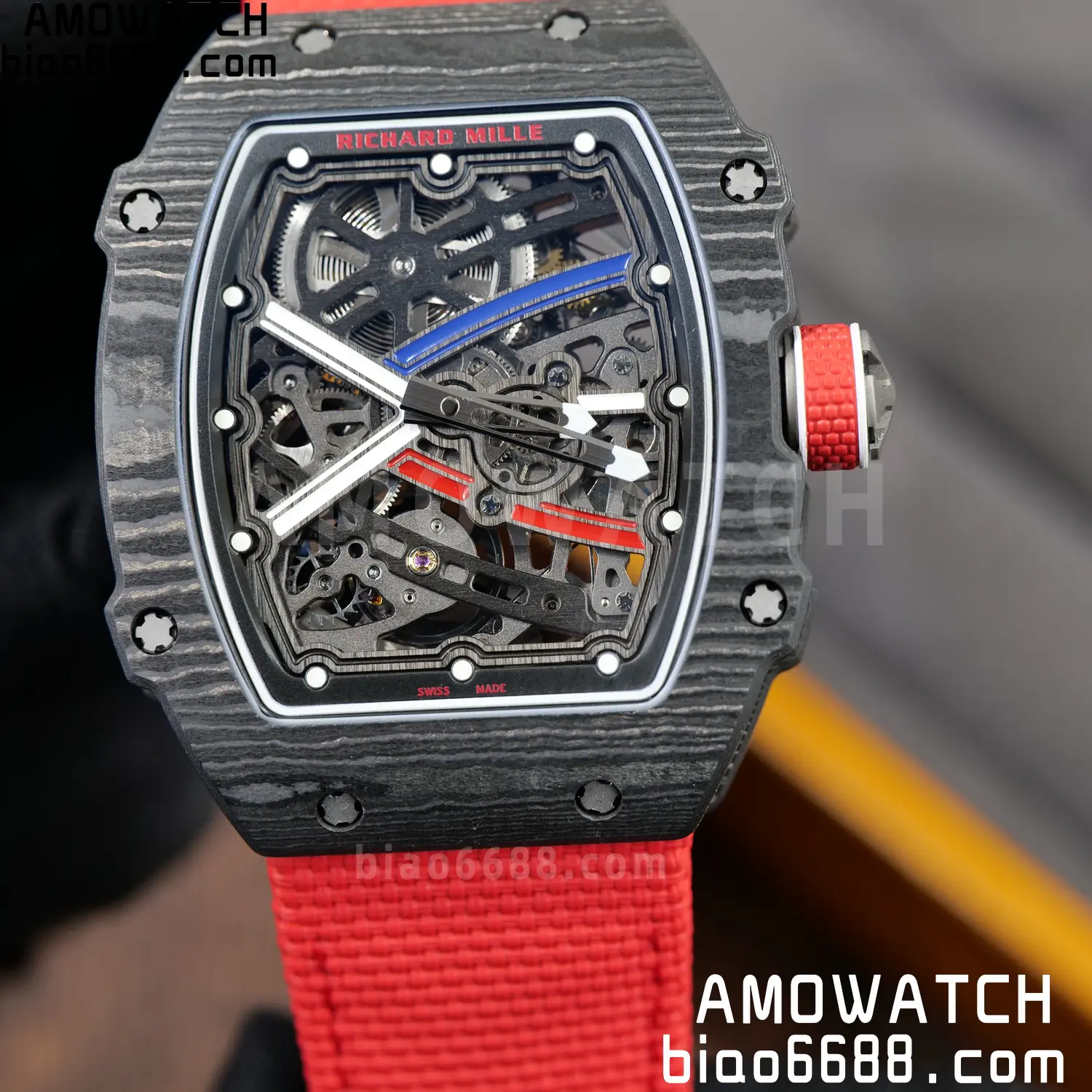RICHARD MILLE RM67-02 Black NTPT RICH Factory 1:1 France Blue/Red/White Skeleton Dial CRMA7 Super Clone 90 f77e530e6d92a42 AMO Watch