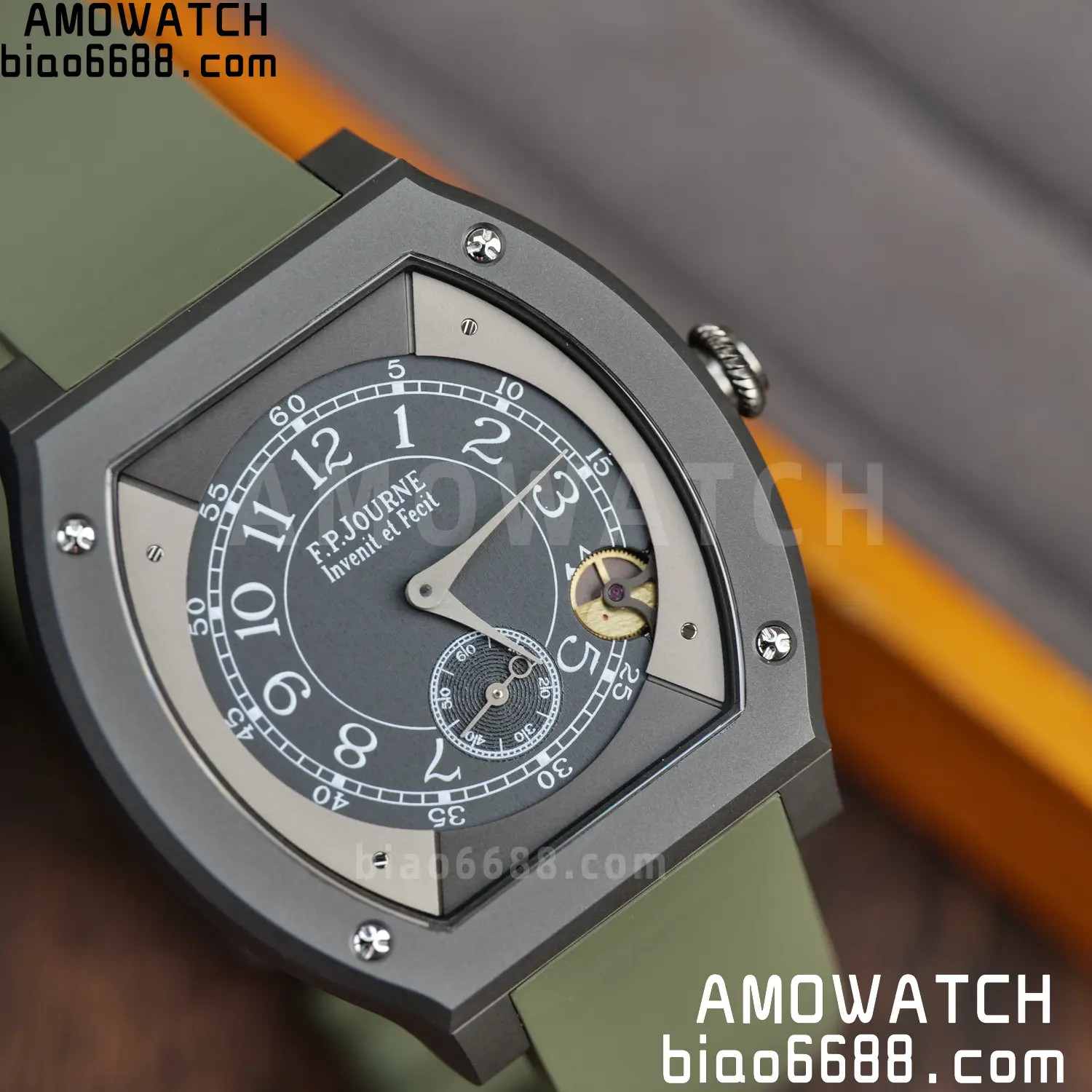 FPJ F.P.Journe Elegante PVD FJ Factory Best Edition Black Dial on Green Rubber Strap Quartz V2 111 f9e318c126911af AMO Watch