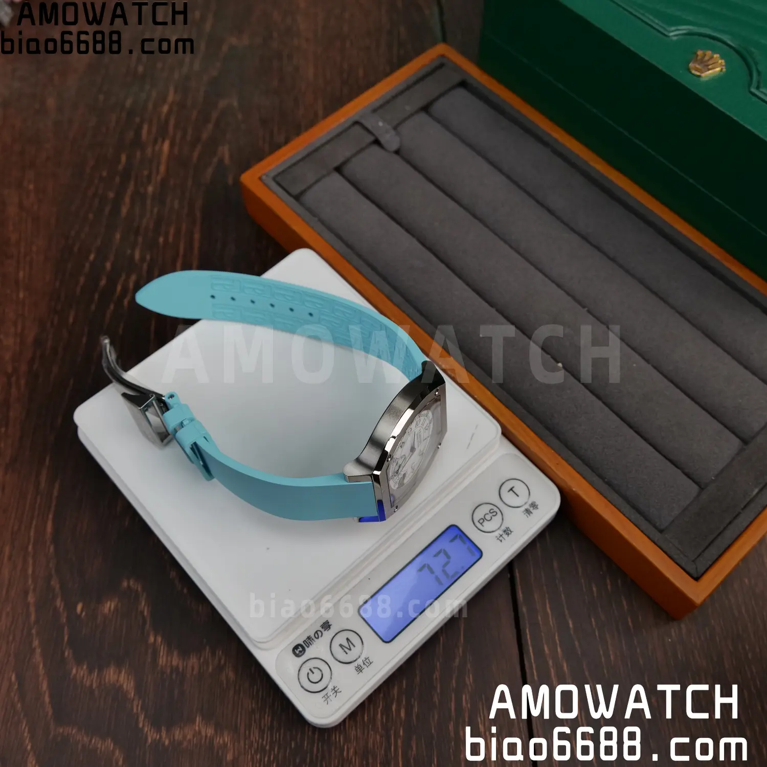 FPJ F.P.Journe Elegante FJ Factory Best Edition White Dial on Light Blue Rubber Strap Quartz V2 76 fa9099dcc74d76a AMO Watch