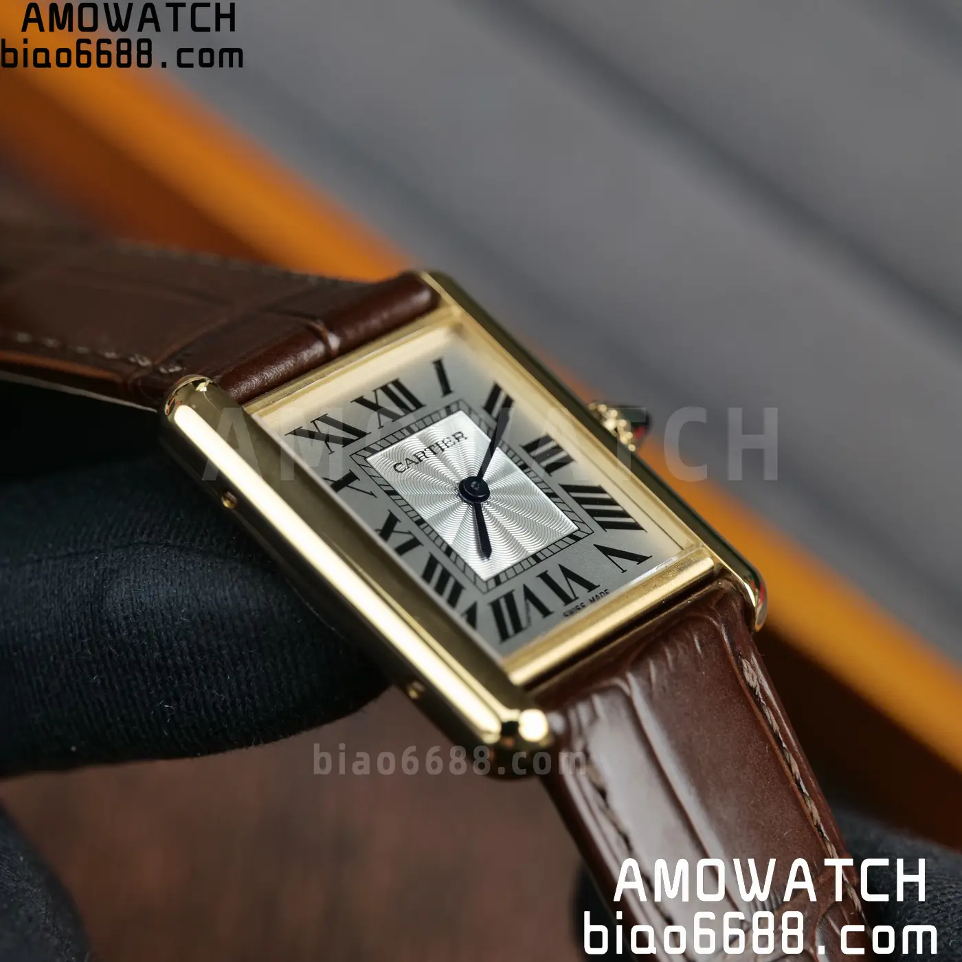 CARTIER Tank Must YG W1529756 25.5mm F1 Facftory 1:1 Best Edition White Dial on Brown Leather Strap Ronda 84 fae4ea9094a6f91 AMO Watch