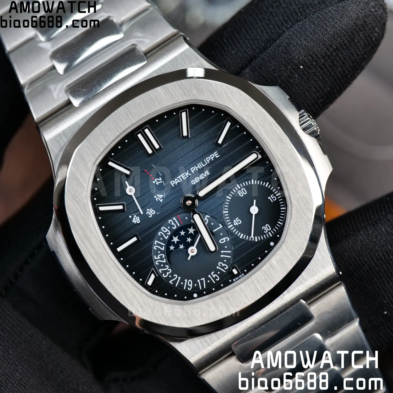 Custom Made Patek Philippe Nautilus 5712 SS UMI 135 fb1ff1a25e76544 AMO Watch