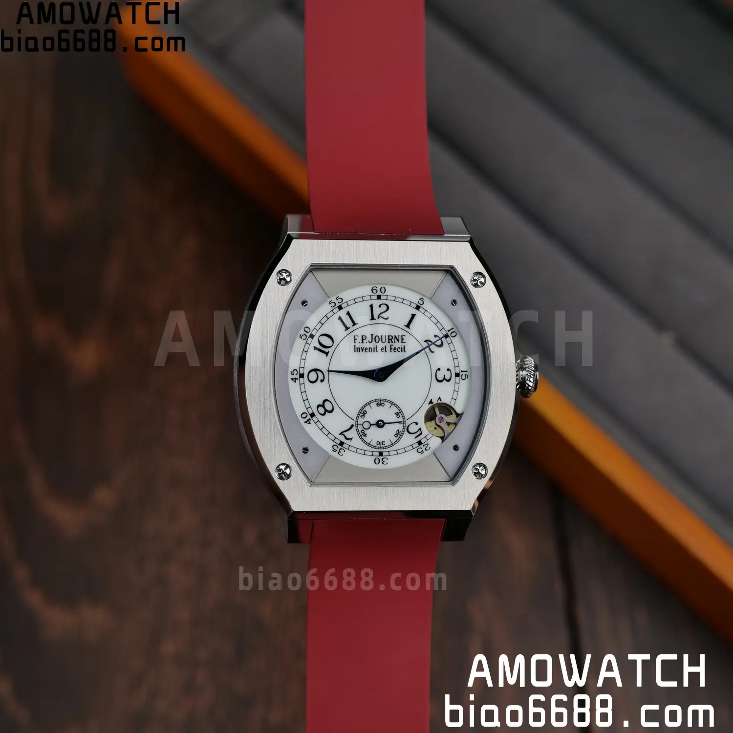 FPJ F.P.Journe Elegante FJ Factory Best Edition White Dial on Red Rubber Strap Quartz V2 88 fc42fcf50142fa6 AMO Watch
