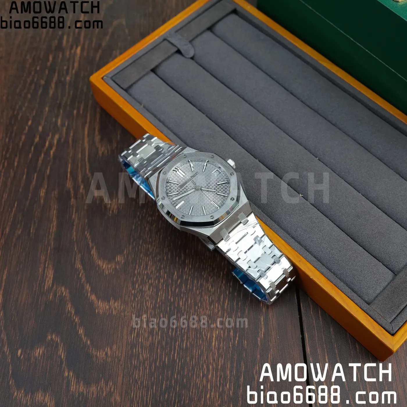 Royal Oak 41mm 15510 SS VSF 1:1 Best Edition Gray Textured Dial on SS Bracelet DD4302 Super Clone 84 fdb486b94ef4408 AMO Watch