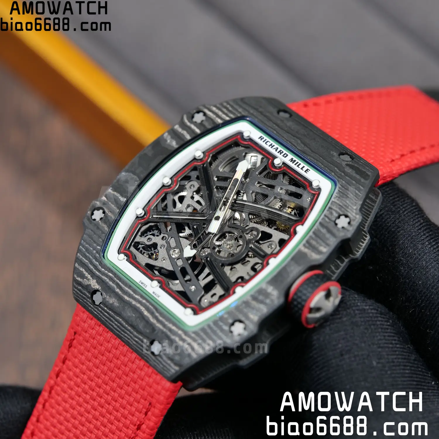 RICHARD MILLE 1:1 RM67-02 Black NTPT RICH Factory Pro 1:1 Italy Skeleton Dial White Nylon Strap CRMA7 Super Clone V2 93 fecee639ced1acd AMO Watch