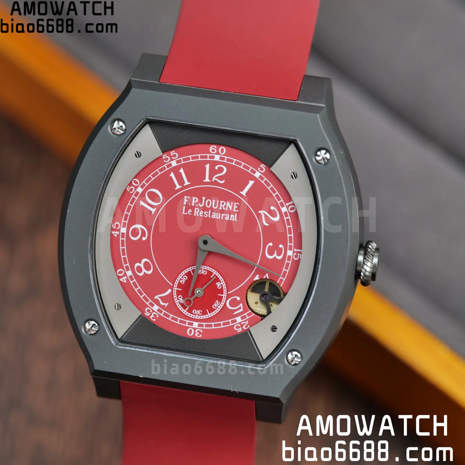 FPJ F.P.Journe Elegante PVD FJ Factory Best Edition Red Dial on RedRubber Strap Quartz V2 113 ff412c5cbf43492 AMO Watch