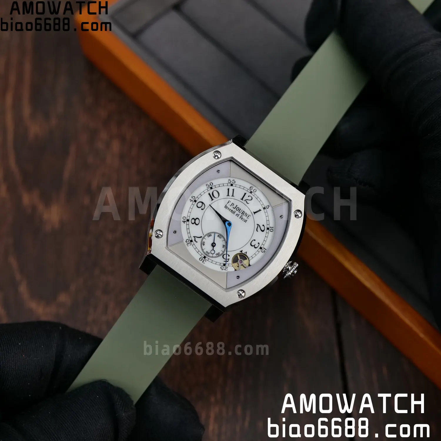 FPJ F.P.Journe Elegante FJ Factory Best Edition White Dial on Green Rubber Strap Quartz V2 82 ffd6c7ea32ea1e3 AMO Watch