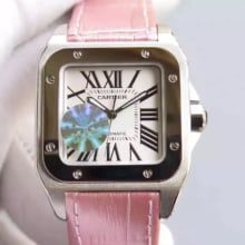 ￥2350V6卡地亚山度士女士全自动机械手表，型号：W20126X8