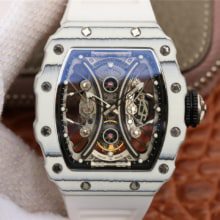 ¥2500 理查德米勒RM53-01 这款腕表充满动感与活力。表壳由极为坚固抗震防损的TPT碳纤维加工制成