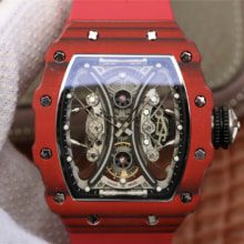 ¥2500 理查德米勒RM53-01 这款腕表充满动感与活力。表壳由极为坚固抗震防损的TPT碳纤维加工制成