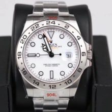 GM厂 【真正3186机芯】Rolex劳力士探险家型系列m216570-0001 白盘钢带GMT双时区腕表