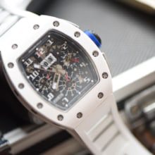【台湾KV厂】理查德米勒（里查德米尔）RM-011 白色陶瓷 大日历 计时机芯男士胶带腕表