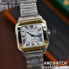 Santos de Cartier 35mm W2SA0007 BVF 1:1 Best Edition Green Dial on SS SmartLinks Bracelet