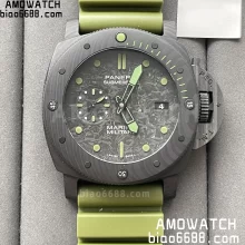 Panerai pam00961 PAM961 Carbotech VSF Best Edition Carbon Dial on Green Rubber Strap P.9010 Clone