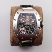 KV厂  RICHARD MILLE理查德米勒（里查德米尔） RM011 RM-011钛合金表壳 男士橡胶表带计时腕表