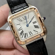 Cartier Santos Dumont W2SA0012 Small F1 Factory 1:1 Best Edition white Dial on Black Leather Strap Quartz