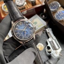 Patek Philippe Annual Calendar 5205G-010  40mm SS GRF 1:1 Best Edition Blue Dial on Black Leather Strap A324 V2
