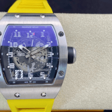 Richard Mille RM010 Z Factory Best Edition Silver Case Yellow Strap