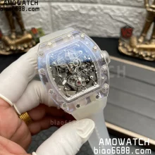 Richard Mille RM056-02 RM5602 Transparent Tourbillon EURF Best Edition Skeleton Dial on Rubber Strap V2