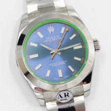 AR厂 Rolex劳力士格磁型系列m116400gv-0002闪电针蓝盘腕表