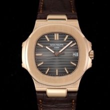 Patek Philippe Nautilus 5711/1R RG 3KF 1:1 Best Edition Brown Textured Dial on Brown Leather Strap A324 Super Clone V2