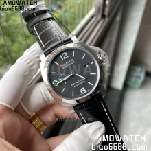 Panerai PAM001312 PAM1312W VSF 1:1 Best Edition Black Dial on Black Leather Strap P.9010 Clone