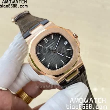 Patek Philippe Nautilus 5711/1R RG 3KF 1:1 Best Edition Brown Textured Dial on Brown Leather Strap A324 Super Clone V2