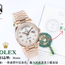 EW厂 【36mm】Rolex劳力士星期日历型 星期 日志系列m128345rbr-0028腕表