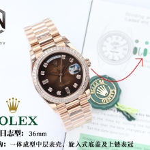 EW厂 【36mm】Rolex劳力士星期日历型 星期 日志系列m128345rbr-0040腕表