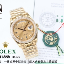 EW厂 【36mm】Rolex劳力士星期日历型 星期 日志系列m128348rbr-0008腕表
