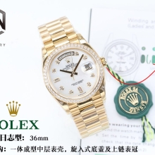 EW厂 【36mm】Rolex劳力士星期日历型 星期 日志系列m128348rbr-0017腕表