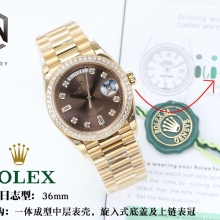 EW厂 【36mm】Rolex劳力士星期日历型 星期 日志系列m128348rbr-0005腕表