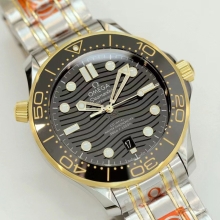 OMEGA Seamaster Diver 300M 210.20.42.20.01.002 SS/RG ORF 1:1 Best Edition Black Ceramic Black Dial on SS Bracelet A8800