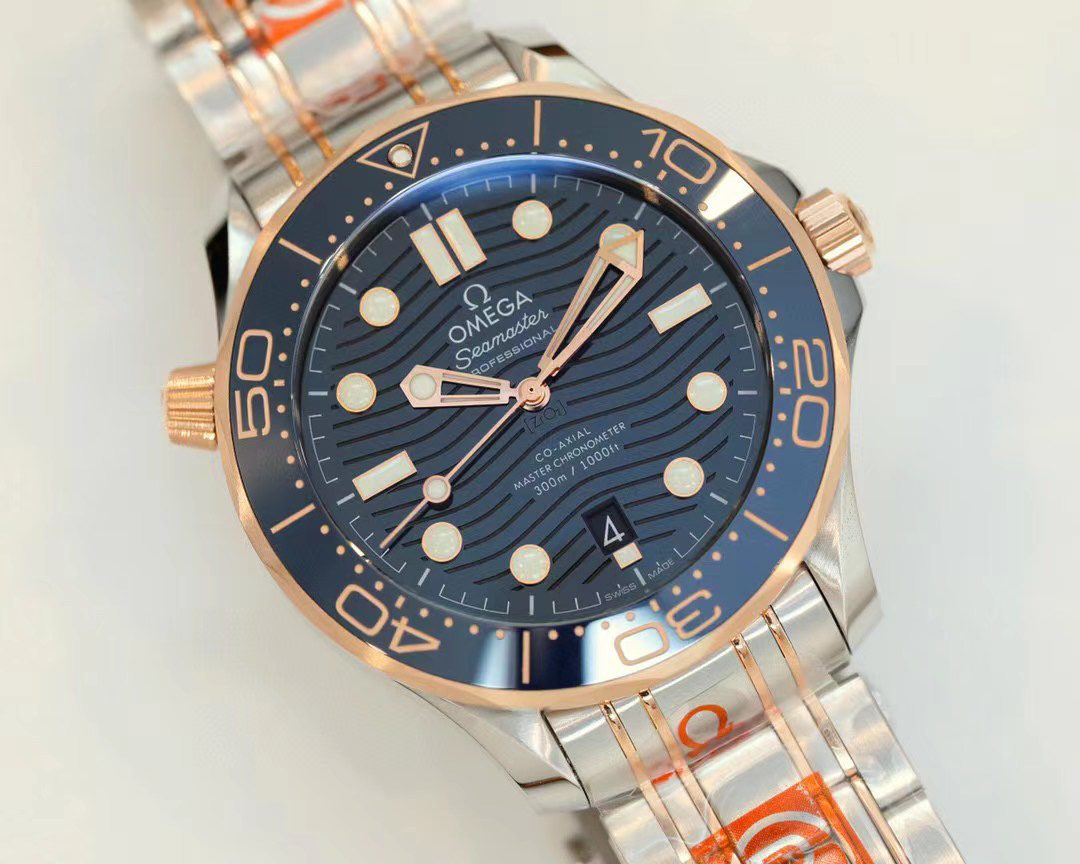 OMEGA Seamaster Diver 300M 210.20.42.20.03.002 SS/RG ORF 1:1 Best Edition Blue Ceramic Blue Dial on SS Bracelet A8800