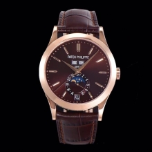 Patek Philippe Annual Calendar Moonphase 5396R-014 RG GRF 1:1 Best Edition Brwon Dial on Brown Leather Strap A324