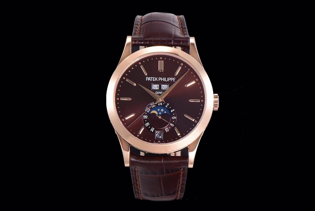 Patek Philippe Annual Calendar Moonphase 5396R-014 RG GRF 1:1 Best Edition Brwon Dial on Brown Leather Strap A324