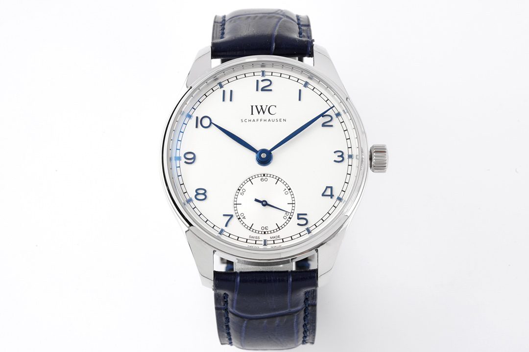 IWC Portuguese IW358304 ZF 1:1 Best Edition SS White Dial Blue Markers on Blue Leather Strap A82200