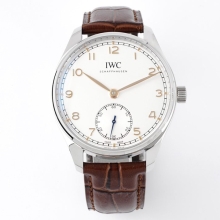 IWC Portuguese IW358303 ZF 1:1 Best Edition SS White Dial RG Markers on Brown Leather Strap A82200