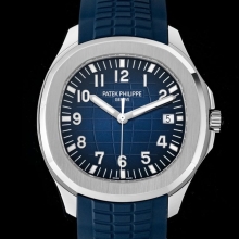 Patek Philippe Aquanaut 5168G-001 SS 3KF Best Edition Blue Dial on Blue Rubber Strap A324 Super Clone V2