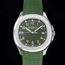 Patek Philippe Aquanaut 5168G-010 SS 3KF Best Edition Green Dial on Green Rubber Strap A324 Super Clone V2