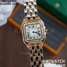 Cartier Panthère 22mm/27mm WJPN0009 WJPN0008 BVF 1:1 Best Edition RG White Dial Diamonds Bezel on RG Bracelet Ronda Quartz